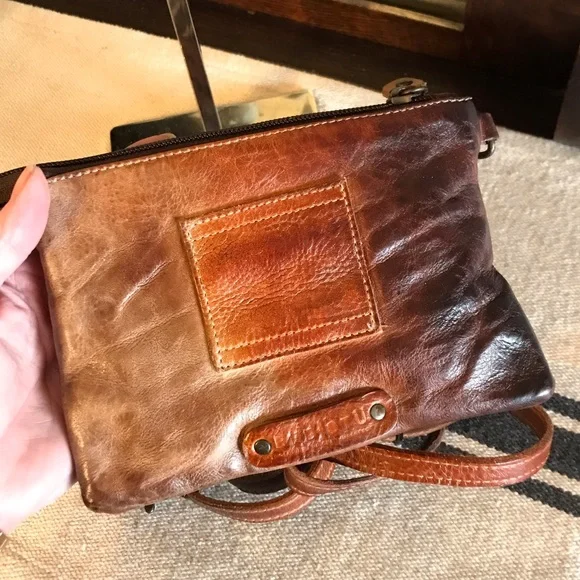 NWT Bed Stu Leather Viana Crossbody Belt Bag Wristlet Cafe Latte MSRP $180 - Picture 5 of 13